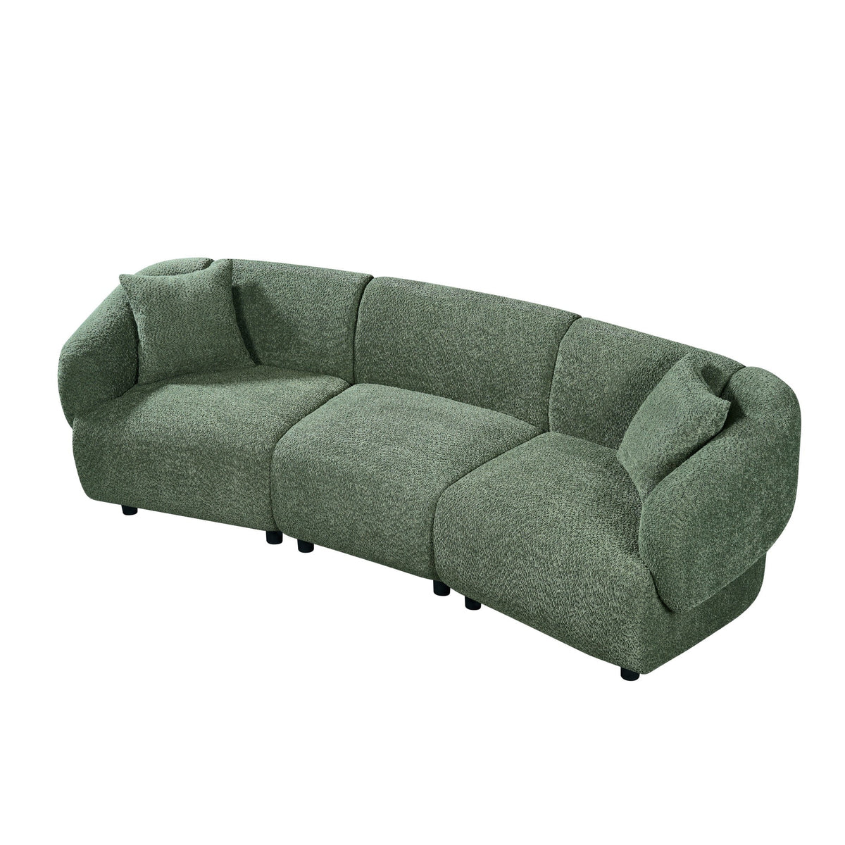 Christopher Knight Home 98.5" Curved Contemporary 3-Seat Sofa with Upholstered Plush Seating, Beige