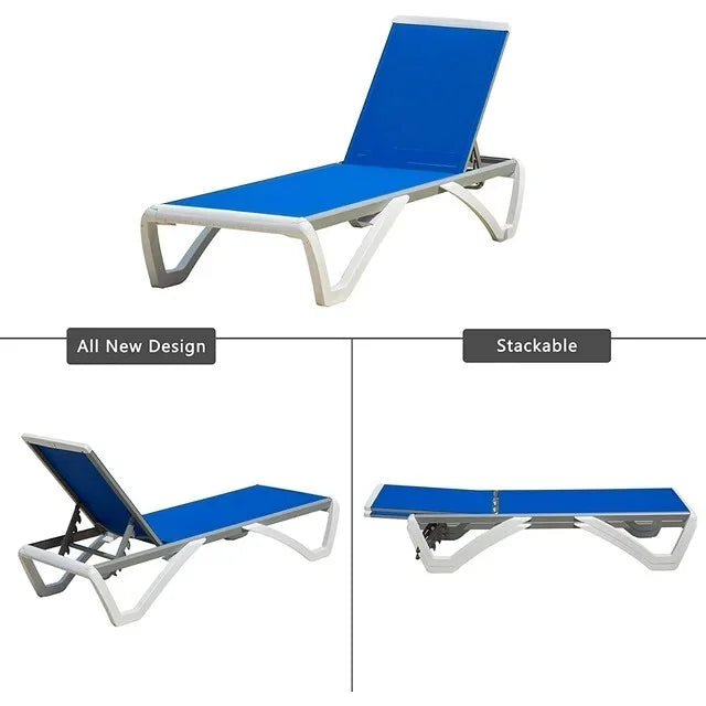 Domi Outdoor Living Chaise Lounge Chair Aluminum Adjustable Pool Lounge Chair��With All-Weather Textilene for Deck, Lawn, Backyard ��1 Grey Chair��
