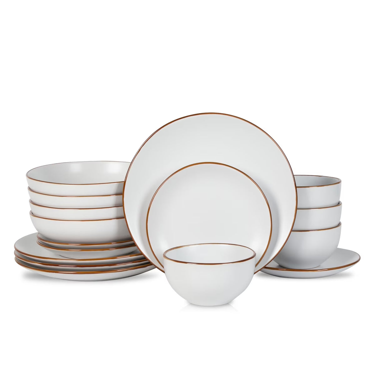 Stone + Lain Brasa Stoneware Collection Dinnerware Set, 32-Piece Service for 8, Blue