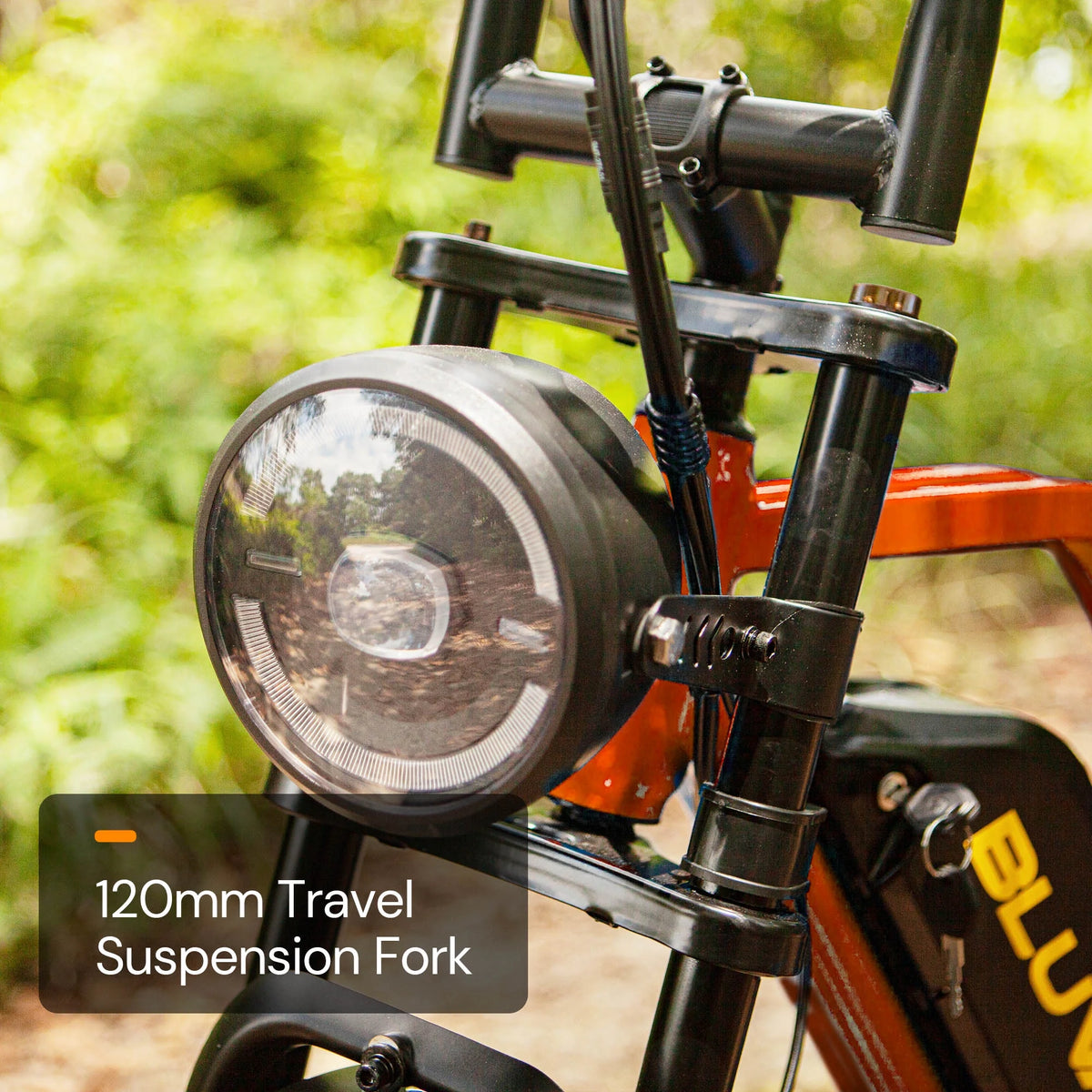 Bluvall Electric Bike, Peak 1500W 35MPH 20" Fat Tire E-Mountain Bikes, 52V 20Ah Ebike for Adults, Full Suspension Hydraulic Brakes UL2849 - Orange