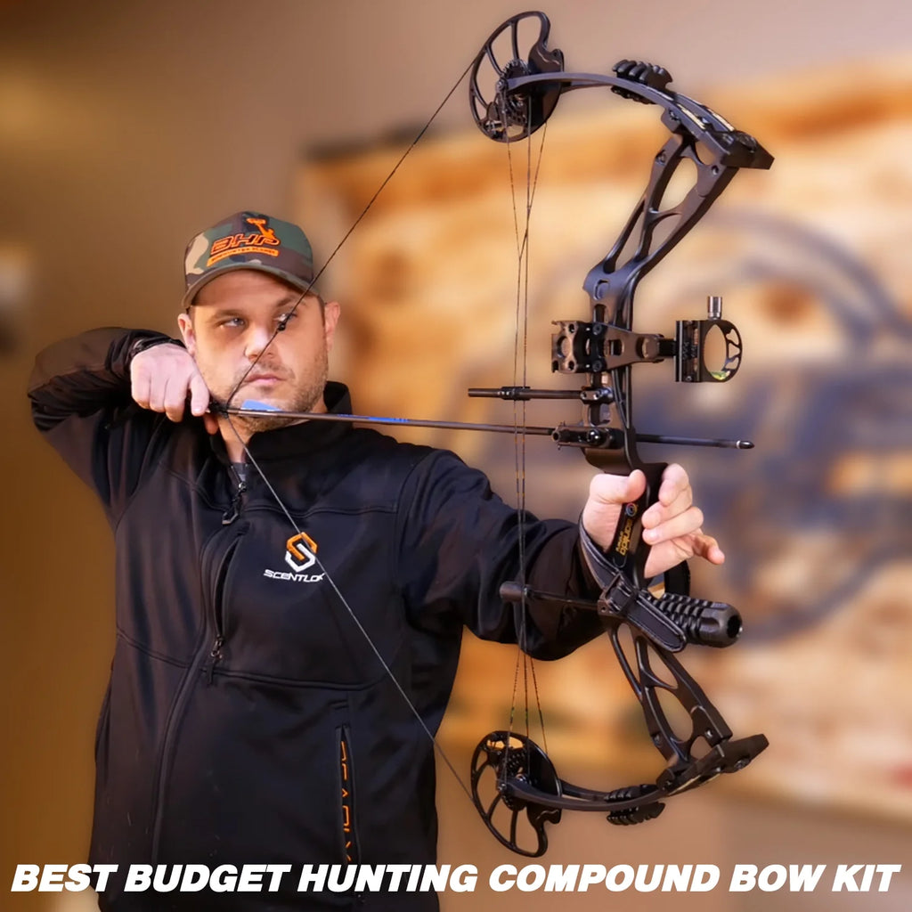 Sanlida DragonX8 RTH Compound Bow Package, Black, Adjustable 18��-31�� Draw Length, 0-70lbs Draw Weight, 310 FPS