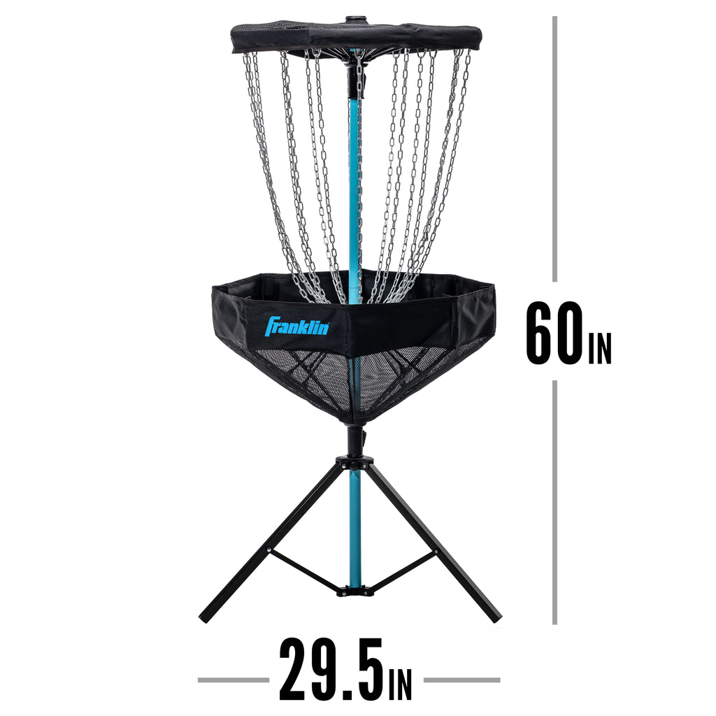Franklin Sports Disc Golf Basket - PDGA Approved - Elite Portable Disc Golf Target Basket Set with Premium Metal Chains + Canvas Basket - Disc Golf Equipment + Hole Stand