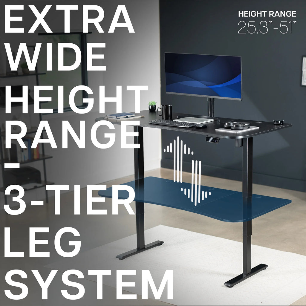 VIVO Reclaimed Wood / Black 63�?x 32�?Electric Height Adjustable Stand Up Desk