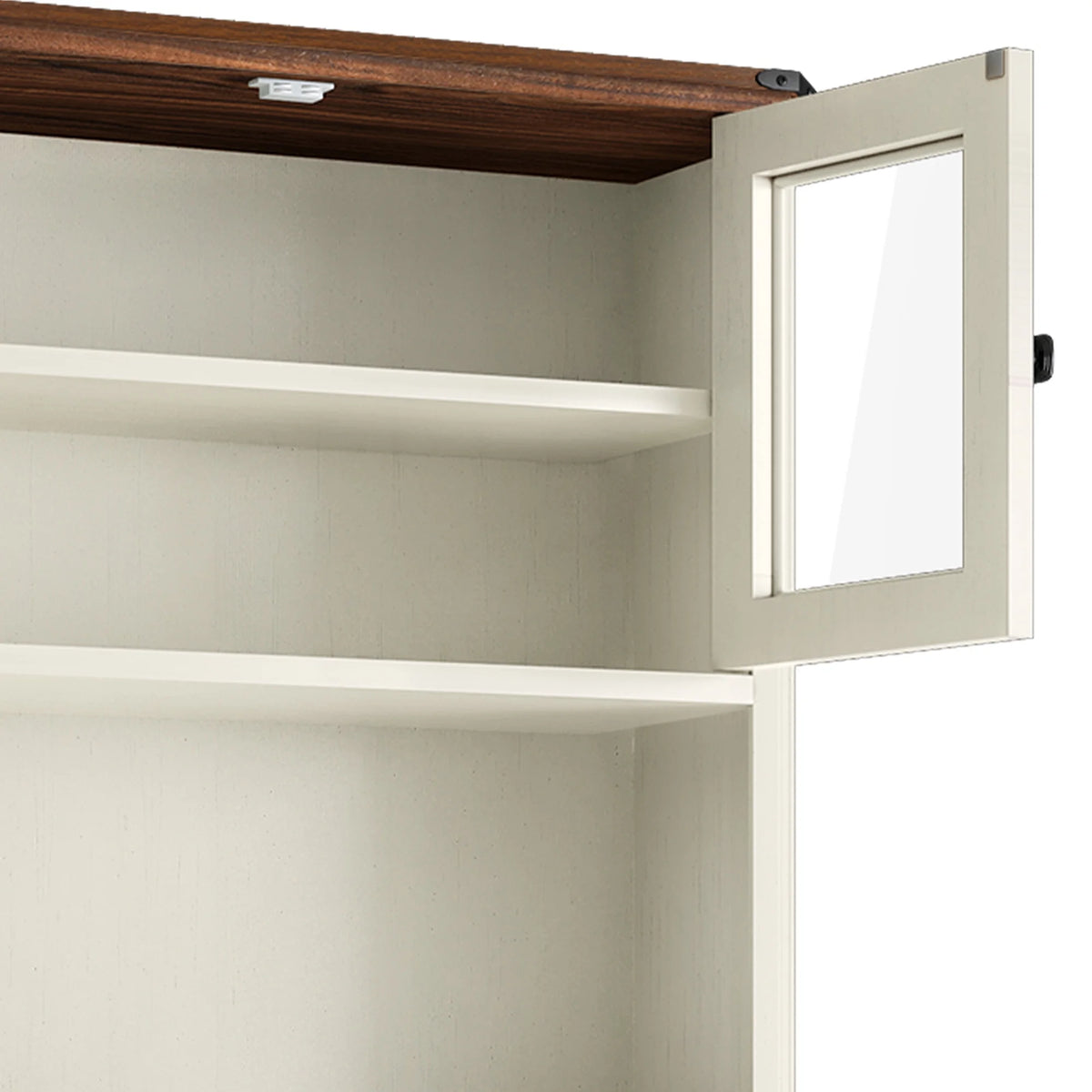 Uforic Kitchen Pantry Storage Cabinet with Microwave Stand & Drawer & Doors, White