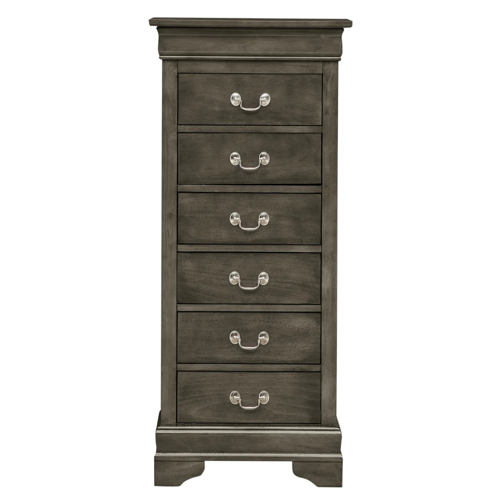 Glory Furniture Louis Phillipe 7 Drawer Lingerie Chest in Cherry