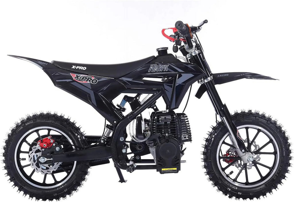 X-Pro Brand New Upgraded Hawk 40cc Gas Powered 4 Stroke Mini Pit Dirt Bike with Pull Start for kids 10" Wheels