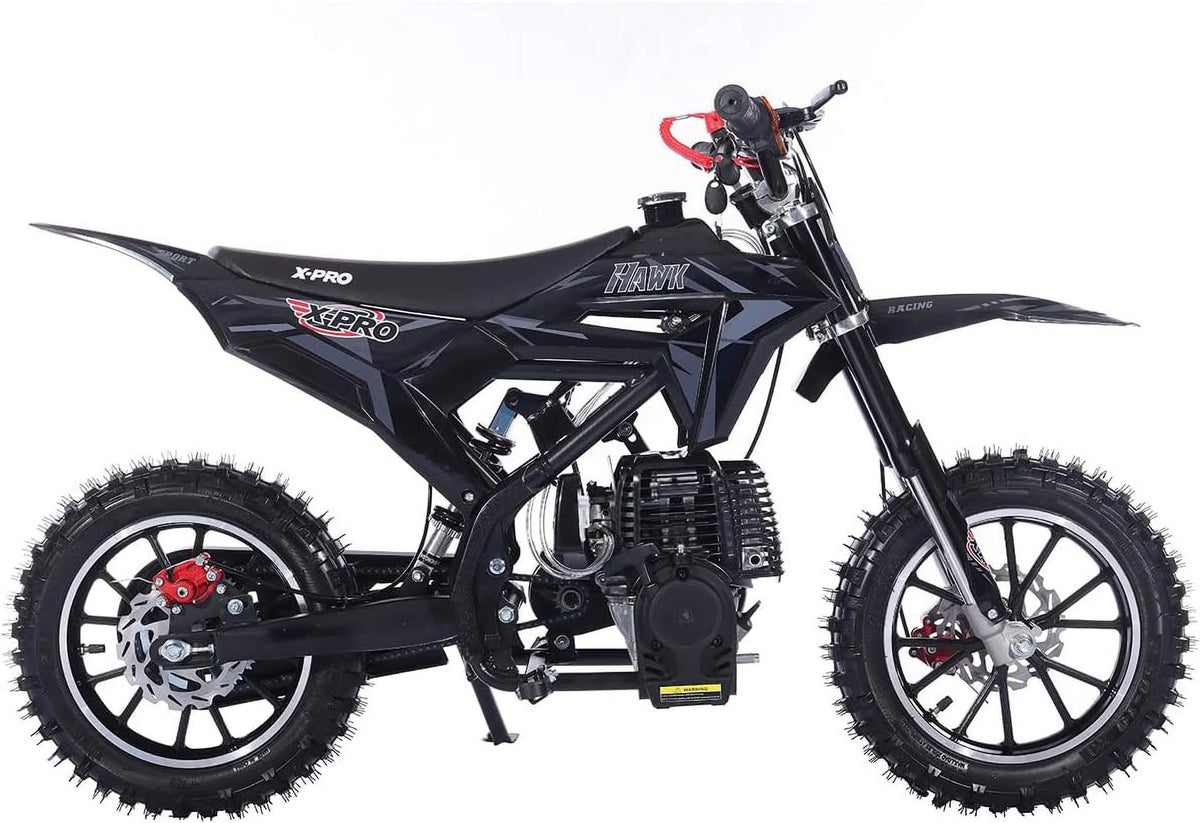 X-Pro Brand New Upgraded Hawk 40cc Gas Powered 4 Stroke Mini Pit Dirt Bike with Pull Start for kids 10" Wheels