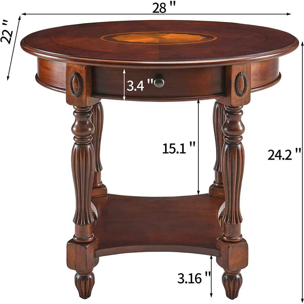 Solid Wood Coffee Table Console Table with Storage Drawer Square Side Table End Tables