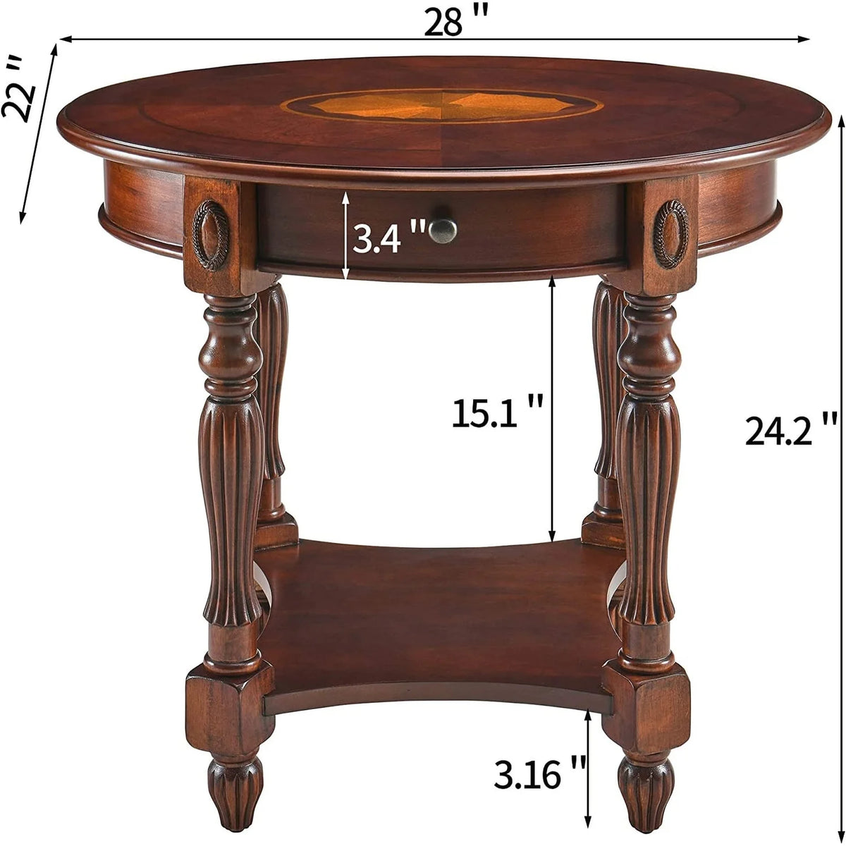 Solid Wood Coffee Table Console Table with Storage Drawer Square Side Table End Tables