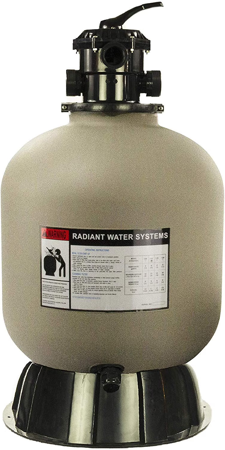 Rx Clear Radiant 22" Sand Filter with 6 Position Valve for Above-ground Swimming Pools