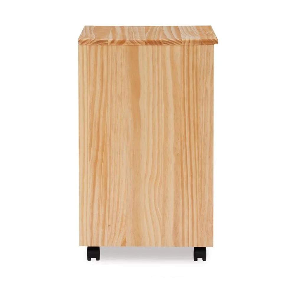 Riverbay Furniture Six Drawer Wood Rolling Storage Cart in Brown