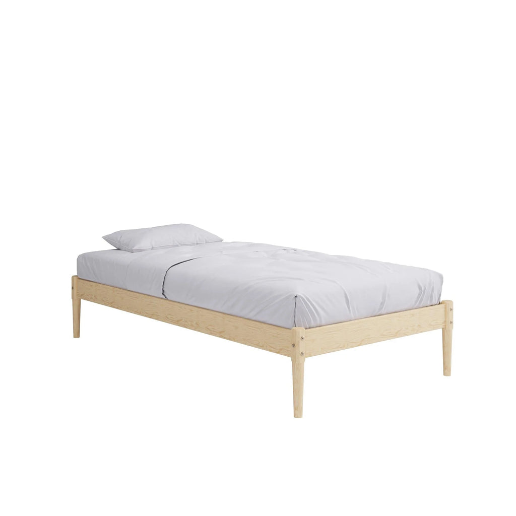 DHP Lorriana 14" Solid Pine Wood Platform Bed Frame, Twin Size, Natural