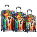 3 Piece Lightweight Hardside Spinner Upright Luggage Set