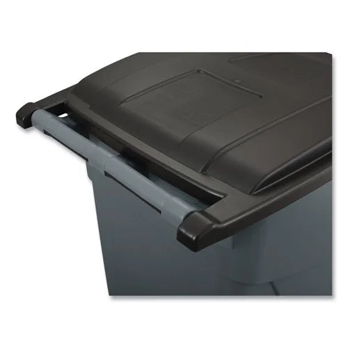 Rubbermaid Commercial Brute Rollout Container Square Plastic 50gal Gray 9W27GY