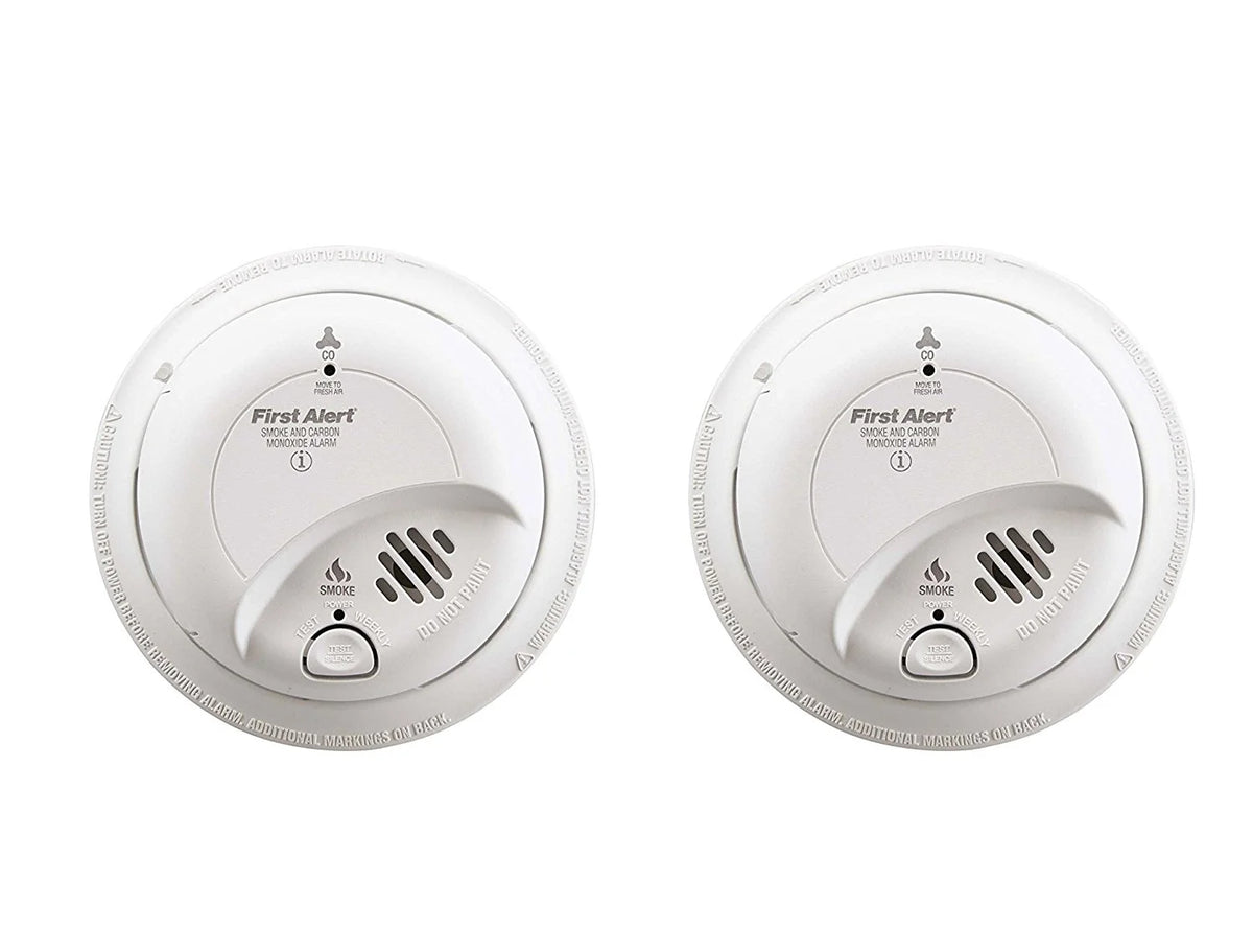 First Alert SC9120B Direct Wire Combination Smoke And Carbon Monoxide Detector, 120 Volt With 9 Volt Battery Back Up 2 Pack