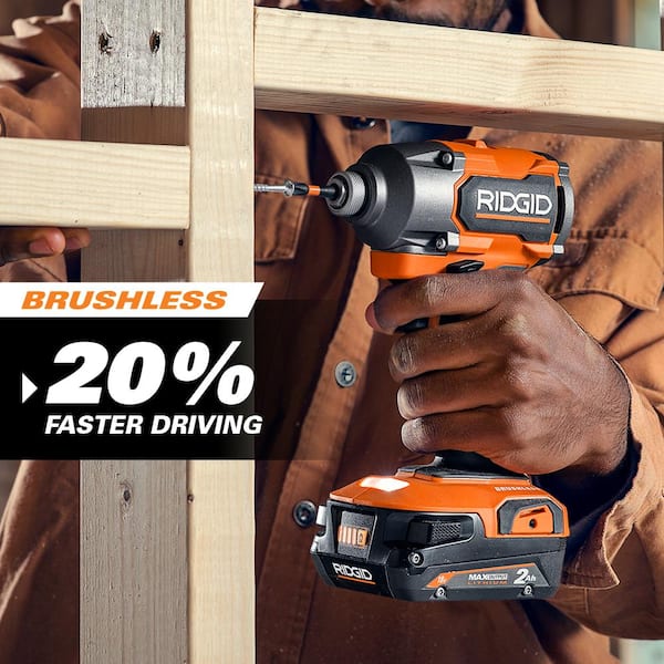 18V Brushless Cordless 2-Tool Combo Kit w/ Hammer Drill, Impact Driver, Batteries, Charger, Bag & FREE Recip Saw