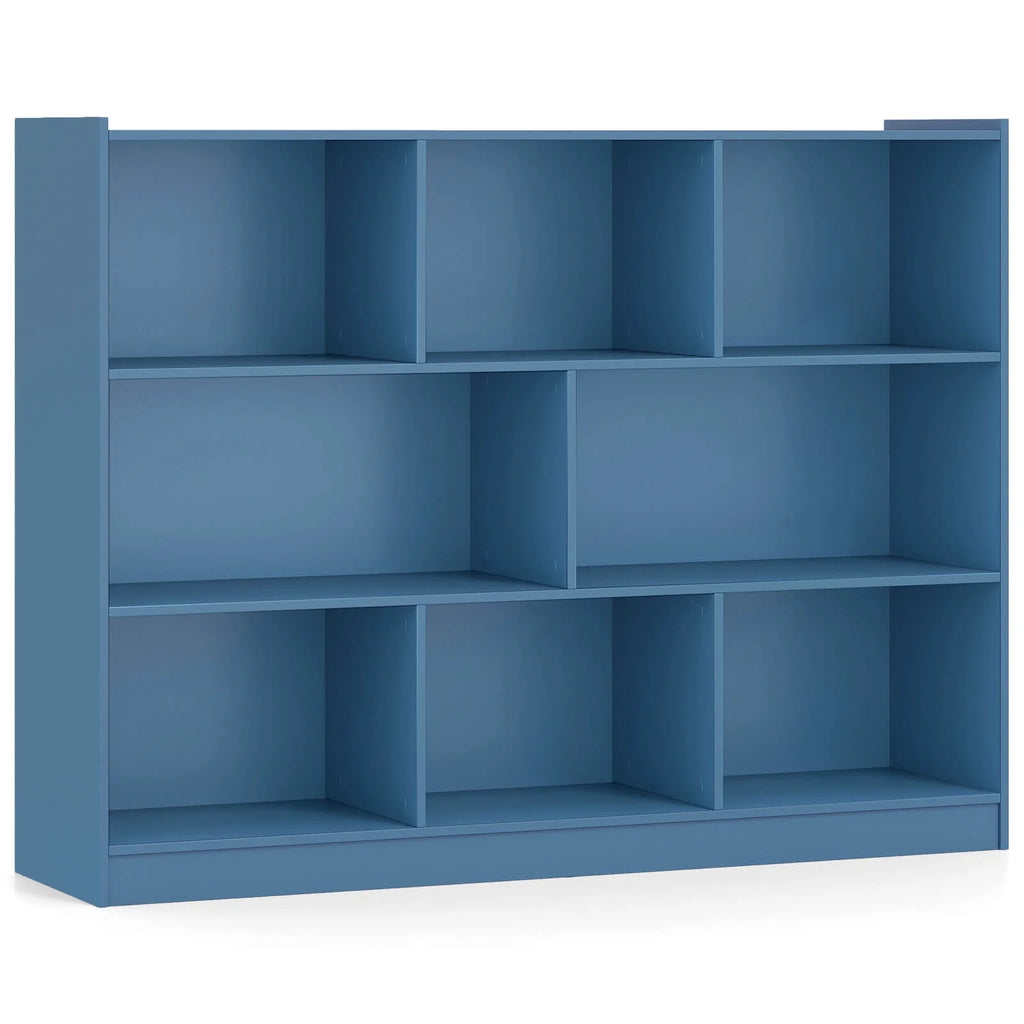 Costway 3-tier Open Bookcase 8-Cube Floor Standing Storage Shelves Display Cabinet White