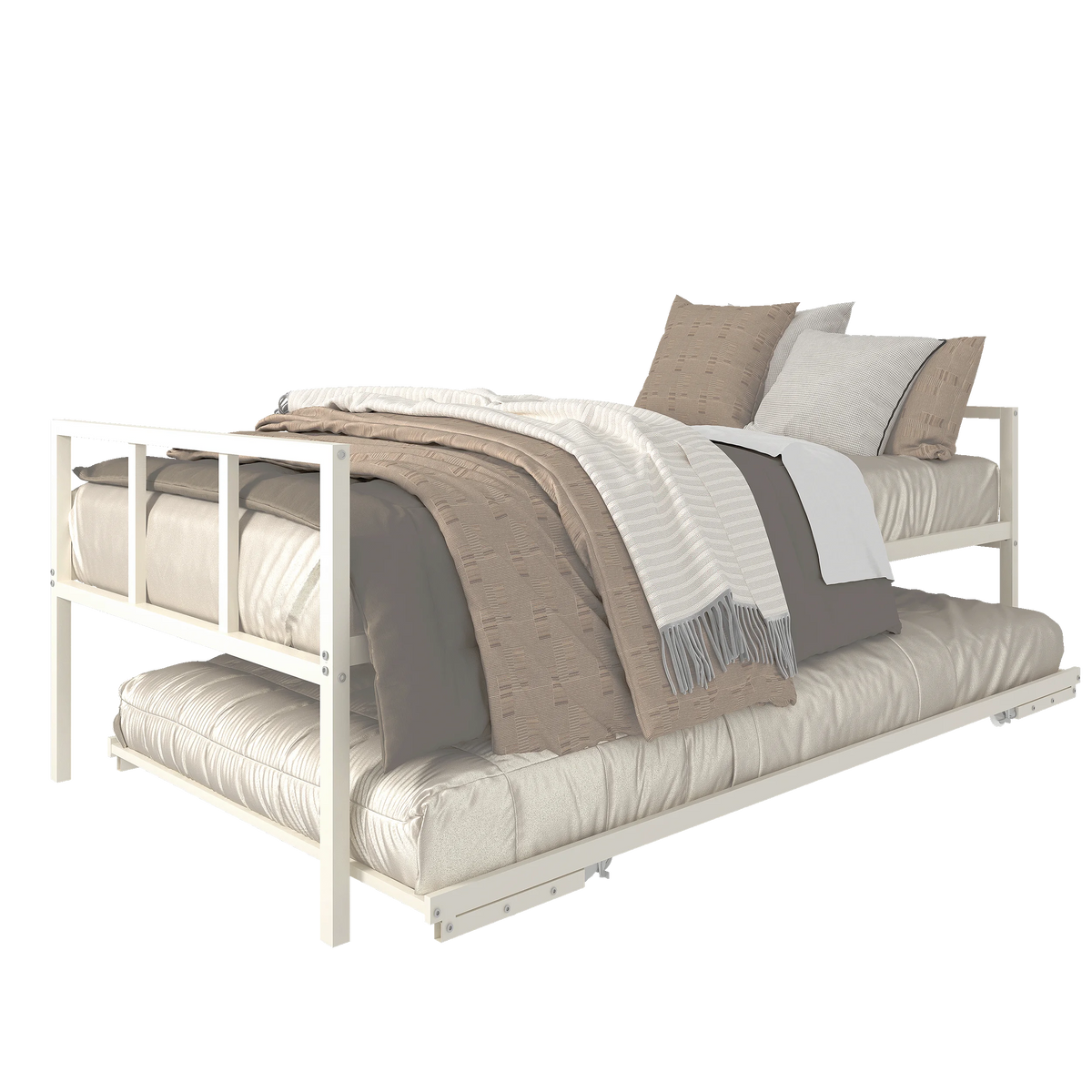 Milliard Twin Daybed and Fold-up Trundle Set, Frame - Mattresses Sold Separately (Black)