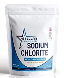Sodium Chlorite, 80% Flakes, Tech Grade"  ~~  10 Pounds  ~~  Stellar Chemical Corp.