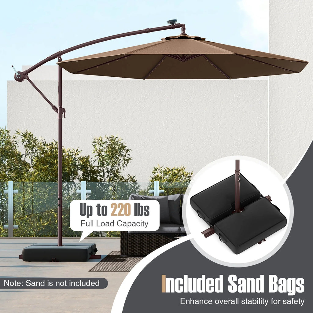 Costway 98.40" Navy Cantilever Patio Umbrella, Base-Included