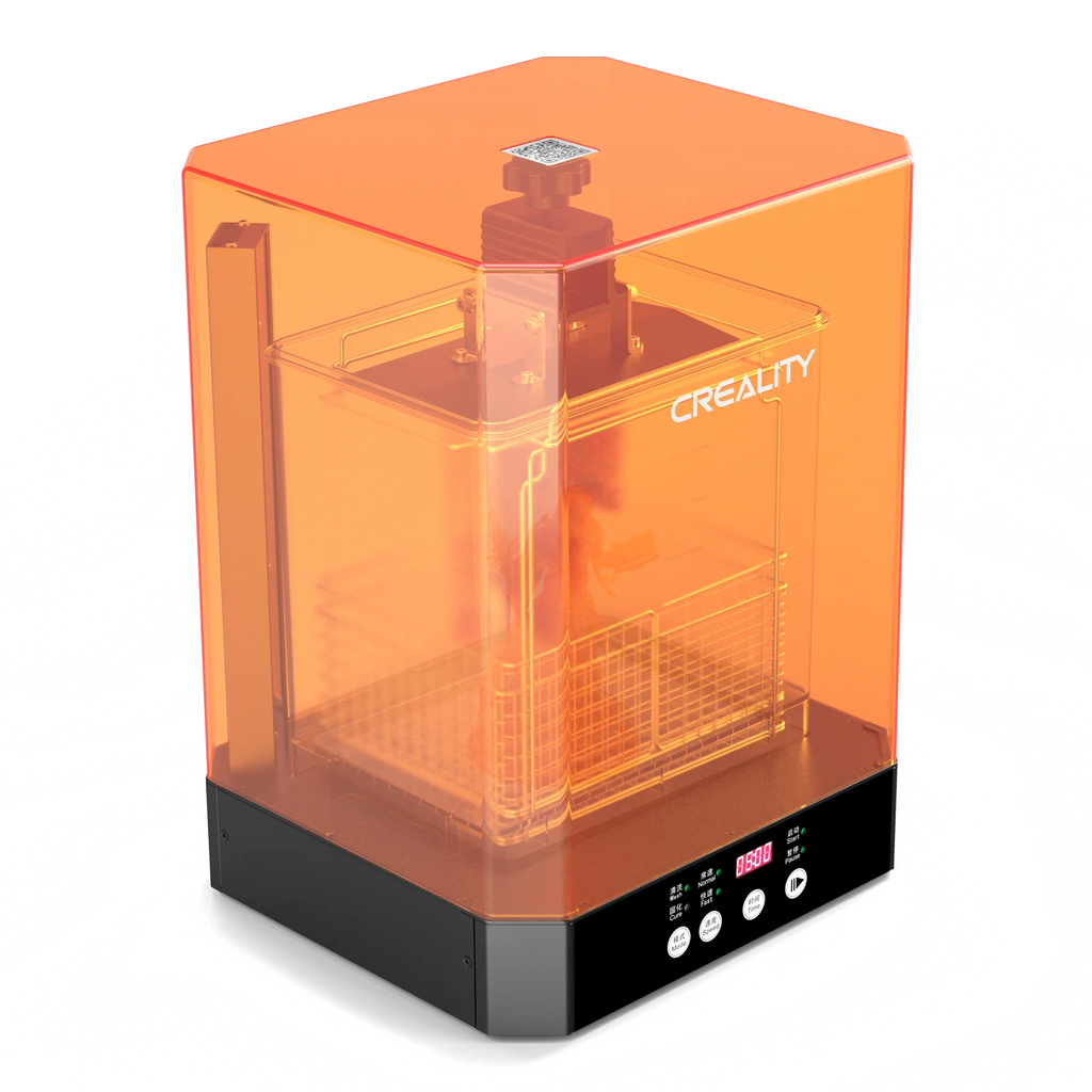 Official Creality UW-03 Wash and Cure Station for LCD/SLA/DLP Resin 3D Printing, 360�� Rotational Stronger Curing, Anti-fall Drying Station, Upgraded 405nm UV Light with Wash Basket