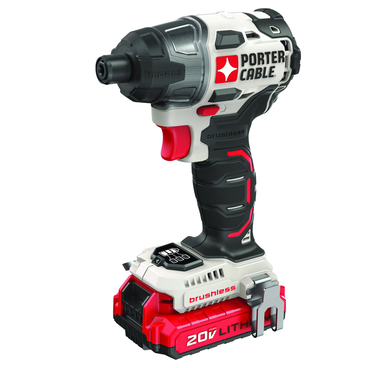 PORTER CABLE 20-Volt Max Lithium-Ion 1/4-Inch Brushless Impact Driver, PCCK647LB