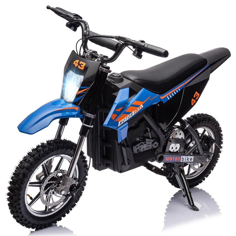 COZONY 36V Kids Electric Dirt Bike,15.5MPH Kids Electric Motorcycle W/ 350W Brushless Motor��LED lights, Air-Filled Tires, Leather Seat,Disc Brake,Max Load 175 Lbs,for Kids Ages 14+ Teenagers, Black