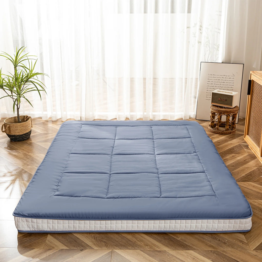 Futon Mattress, Padded Japanese Floor Mattress Quilted Bed Mattress Topper, Extra Thick Folding Sleeping Pad, Dark Grey, Twin