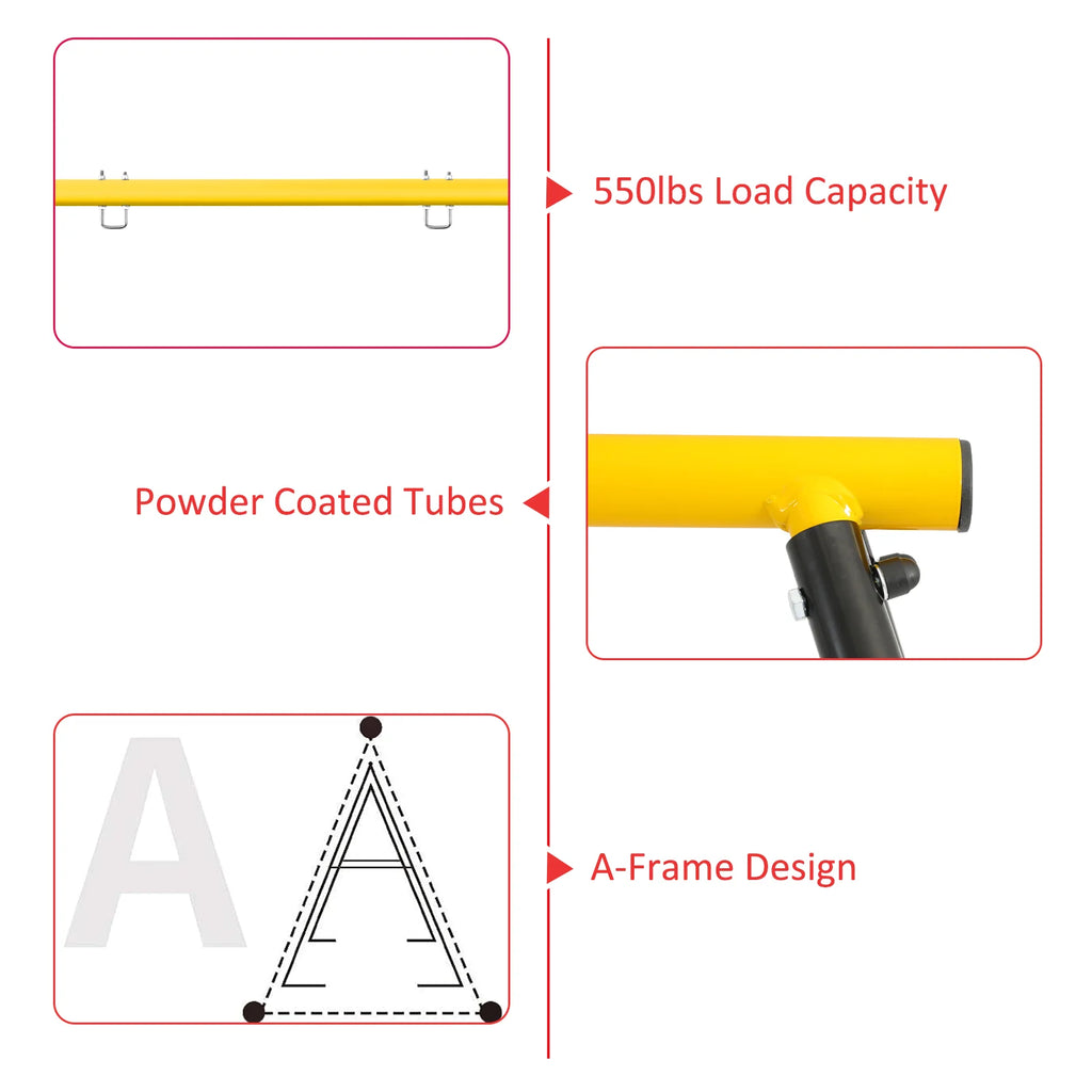 IVV Swing Stand for Porch, Outdoor Heavy Duty Swing Frame, Steel Metal Frame with 4 Ground Pegs, 73" Height Holds Up to 550lbs, Red (Swing NOT Included)