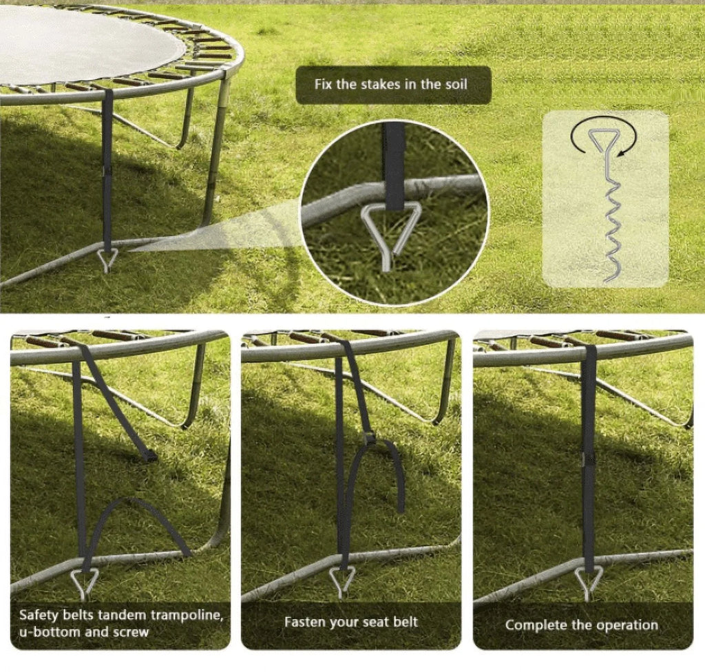 Fiziti Trampoline with Basketball Hoop & Enclosure, 2000lbs 12FT 14FT 16FT Trampoline for 6-8 Kids and Adults, Outdoor Backyard Trampoline with Light,Hose,Ladder, Socks