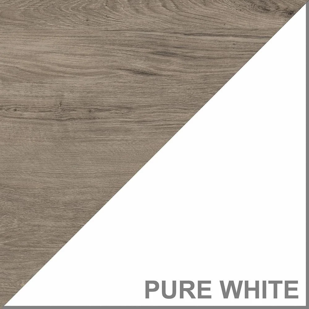 Fairview L Desk with Hutch and Storage Cabinet in White/Gray - Engineered Wood