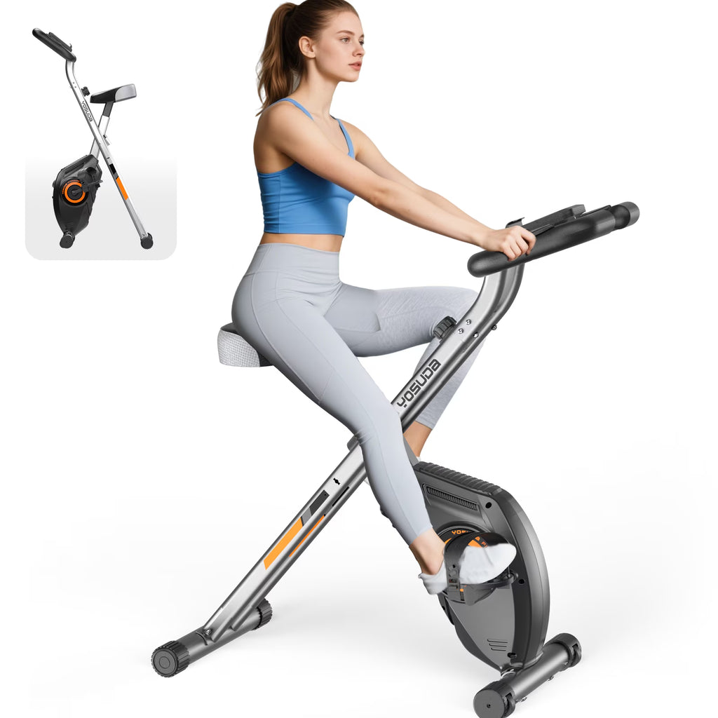 YOSUDA Folding Exercise Bike, Indoor Home Stationary Bike Workout 270LB Capacity