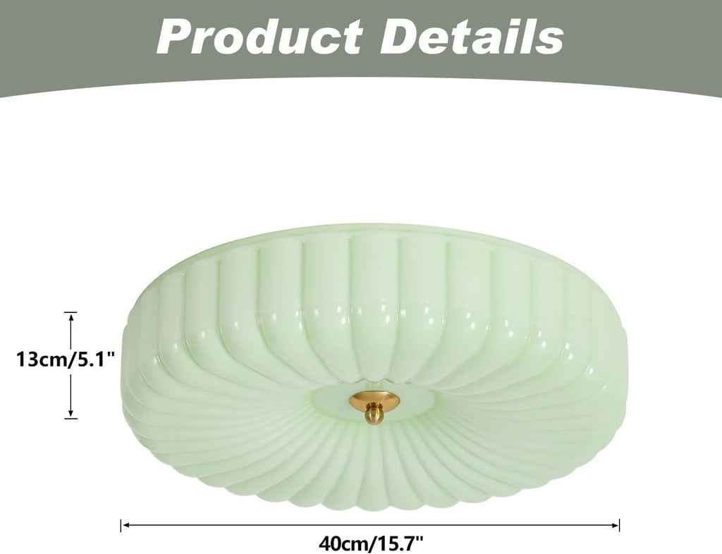 KCO Lighting Mid Century Modern LED Ceiling Lights Mint Green Glass Ceiling Lamp Large Hallway Ceiling Light