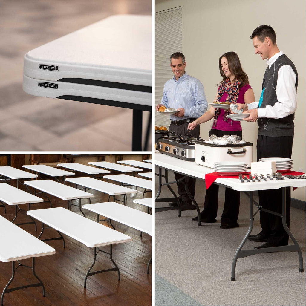 Lifetime 8 ft. Commercial Nesting Rectangle Folding Table for Indoor/Outdoor Use