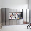 7-Piece Storage Cabinet Set, Modern Style Kitchen Furniture Set with Stand Cupboard and Console Table, Wall-Mounted or Free-standing Cabinet Set for Living Room, Kitchen, Dark Gray