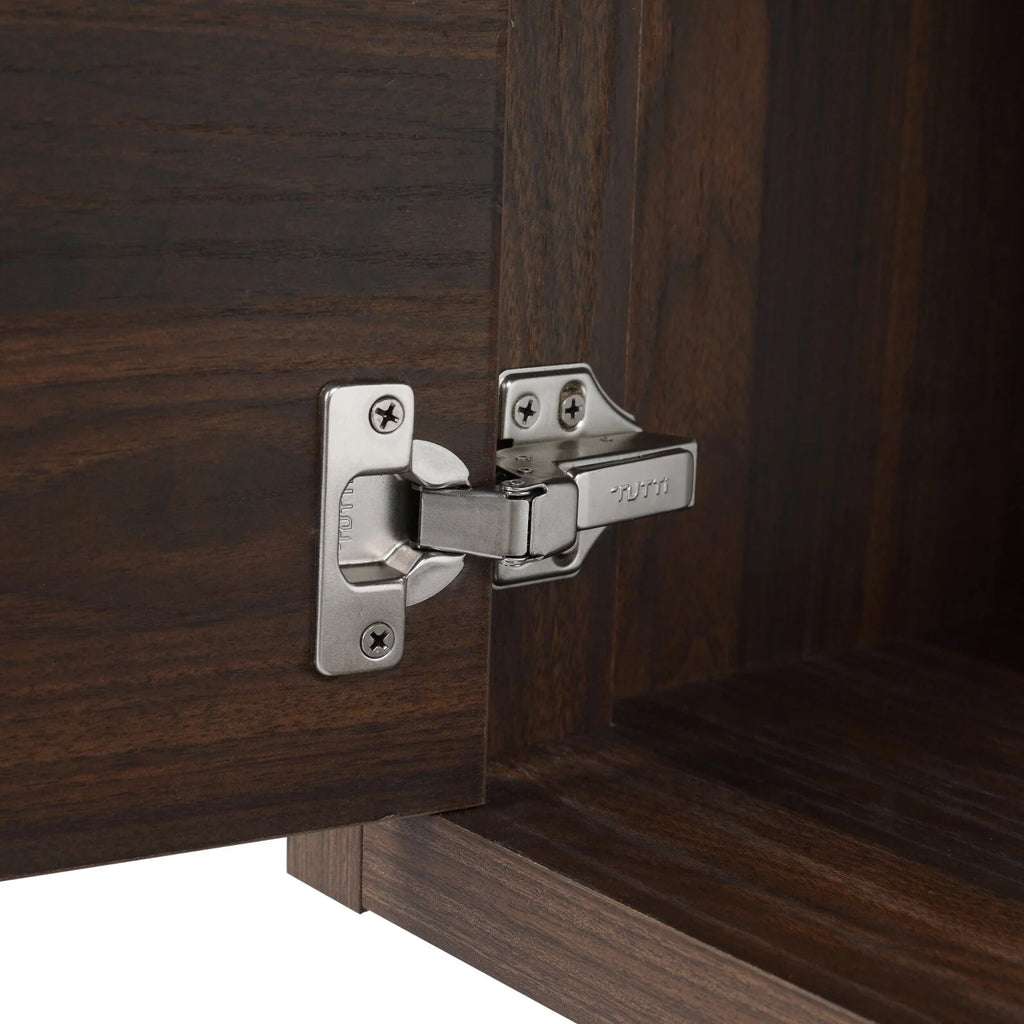Bathroom Vanity with Sink, Bathroom Vanity with Float Mounting Design, 24 Inch Bathroom Sink Cabinet with Soft Close Doors for Bathroom, California Walnut