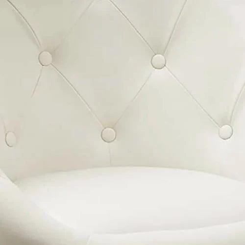 Duhome Modern Vanity Make-up Accent Chair PU Leather Desk Chair Round Swivel Tufted Adjustable Lounge Chair for Bedroom White