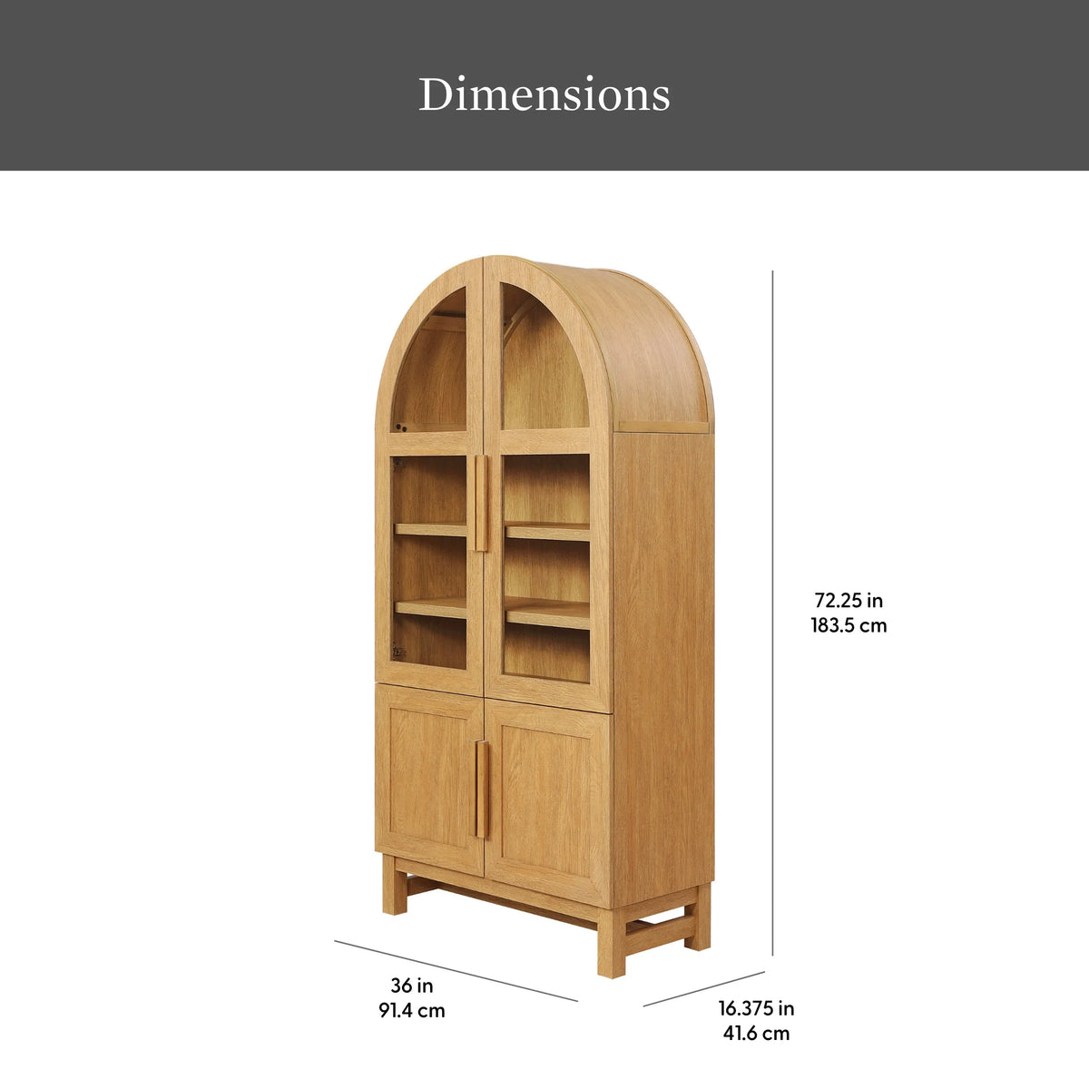 Better Homes & Gardens Juliet Kitchen Rounded Arch Cabinet, Rich Black