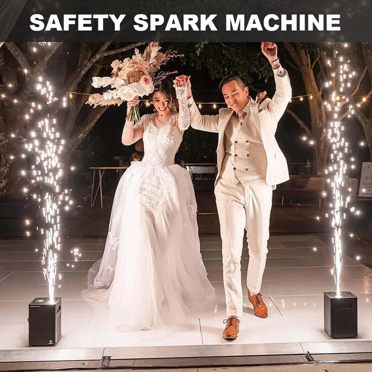 4 Pack 700W Cold Spark Machine DMX Stage Effect Machine for Stage DJ Disco Wedding # Black