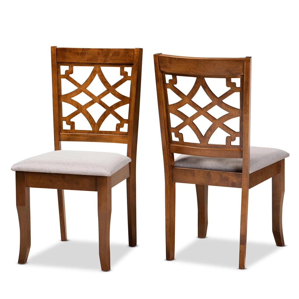 Baxton Studio Mael Dining Chair, Set of 2, Grey