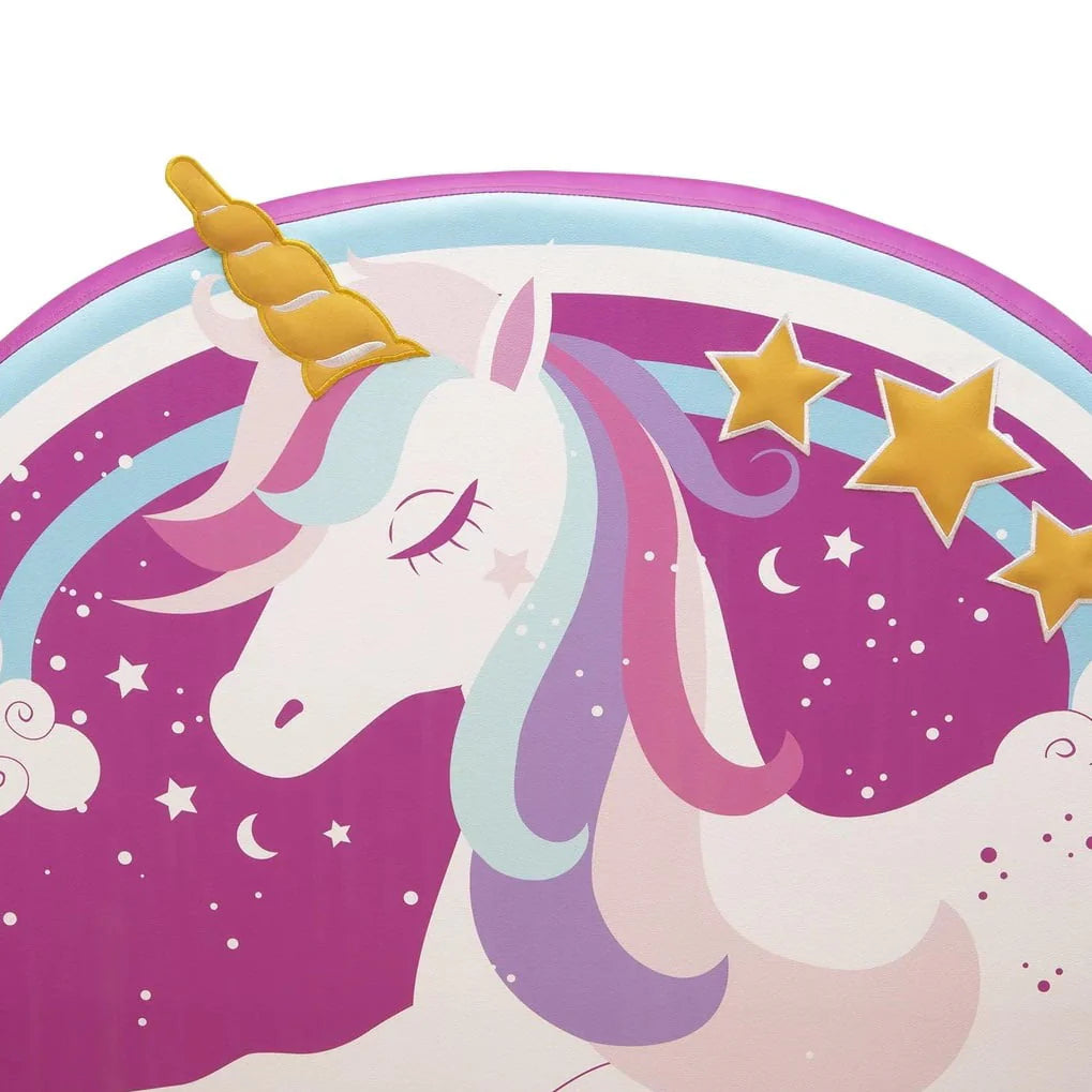 Delta Children Unicorn Upholstered Twin Bed, Pink