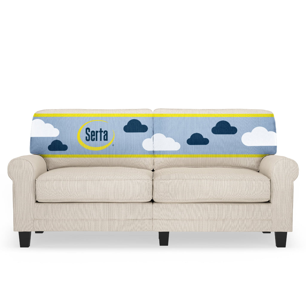Serta Copenhagen 73" Rolled Arm Sofa with Removable Covers Light Gray