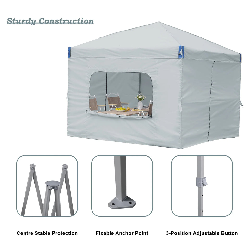 Aoodor Pop Up Canopy Tent with Removable Mesh Window Sidewalls, Portable Instant Shade Canopy with Roller Bag