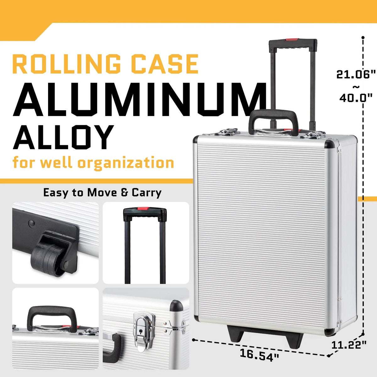 UBesGoo 799 Pcs Tool Set, Household Repair Hand Tool Kit, Mechanics Tool Kit, with Trolley Case, Silver