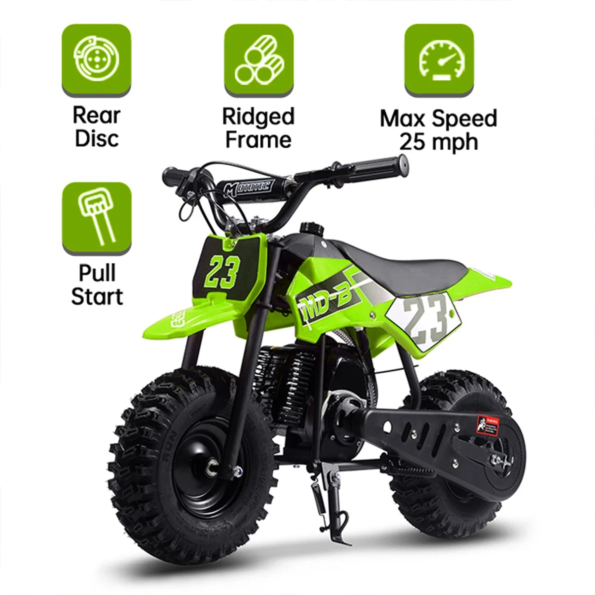 TOXOZERS Dirt Bike for Kids,Gas-Powered Mini Pit Bike with 13 Inch Knobby Tires,25 MPH,Rear Disc Brake,Supports up to 175 lbs,Begin-ner Off Road Motorcycle for Boys Girls,Blue