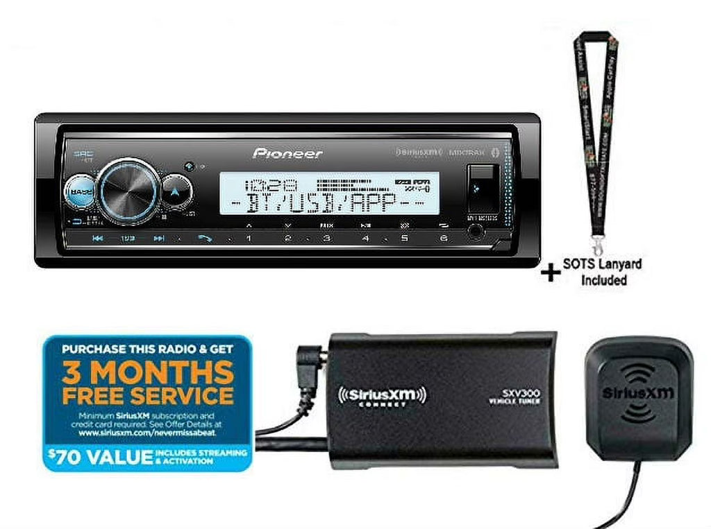 Pioneer MVH-MS512BS Marine Digital Media Receiver with SiriusXM SXV300V1 Radio Tuner Pkg