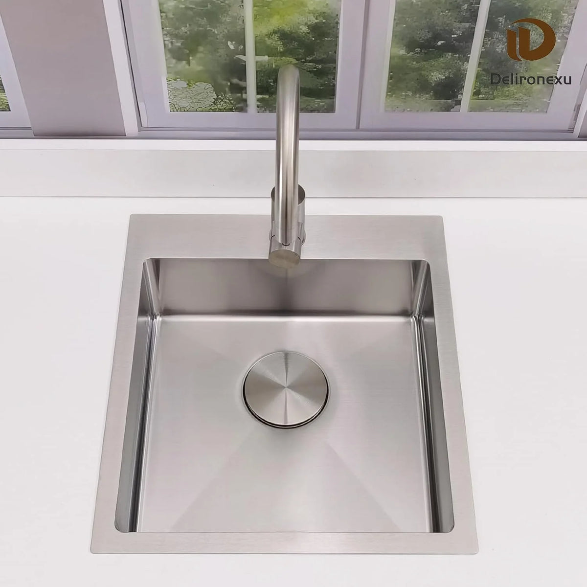 17 Inch Bar Sink Drop In �C  Small Kitchen Sink, Modern 18 Gauge Stainless Steel sink with Brushed Finish, 17"x19"x6" Single Bowl kitchen Sinks for RV, Prep, and Outdoor Use