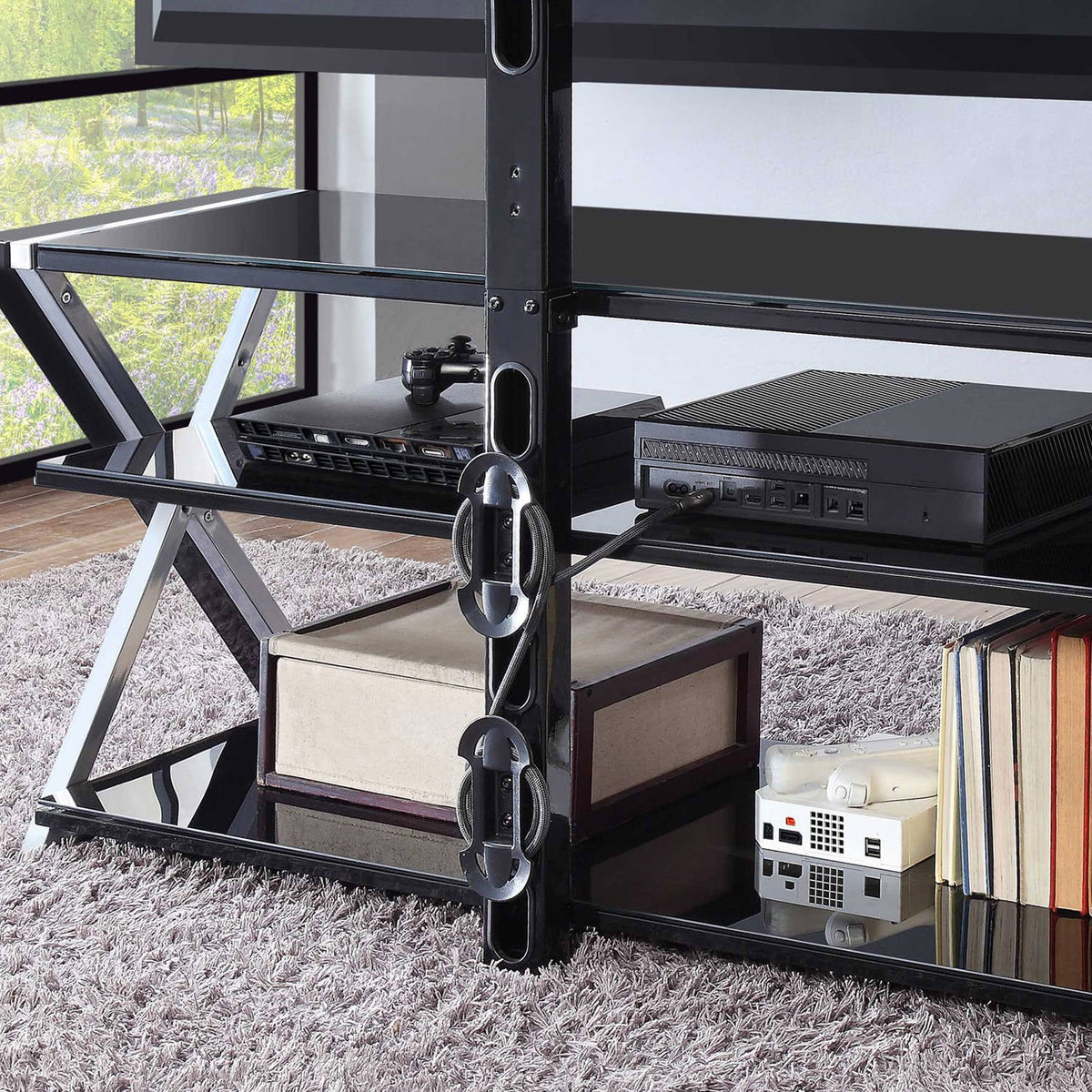Whalen Xavier 3-in-1 Television Stand for TVs up to 70", Black