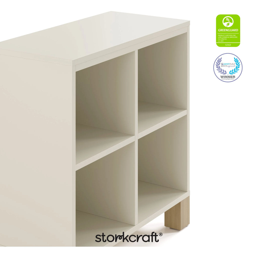 Storkcraft California Cube Organizer Children's Bookcase, Blush with Driftwood