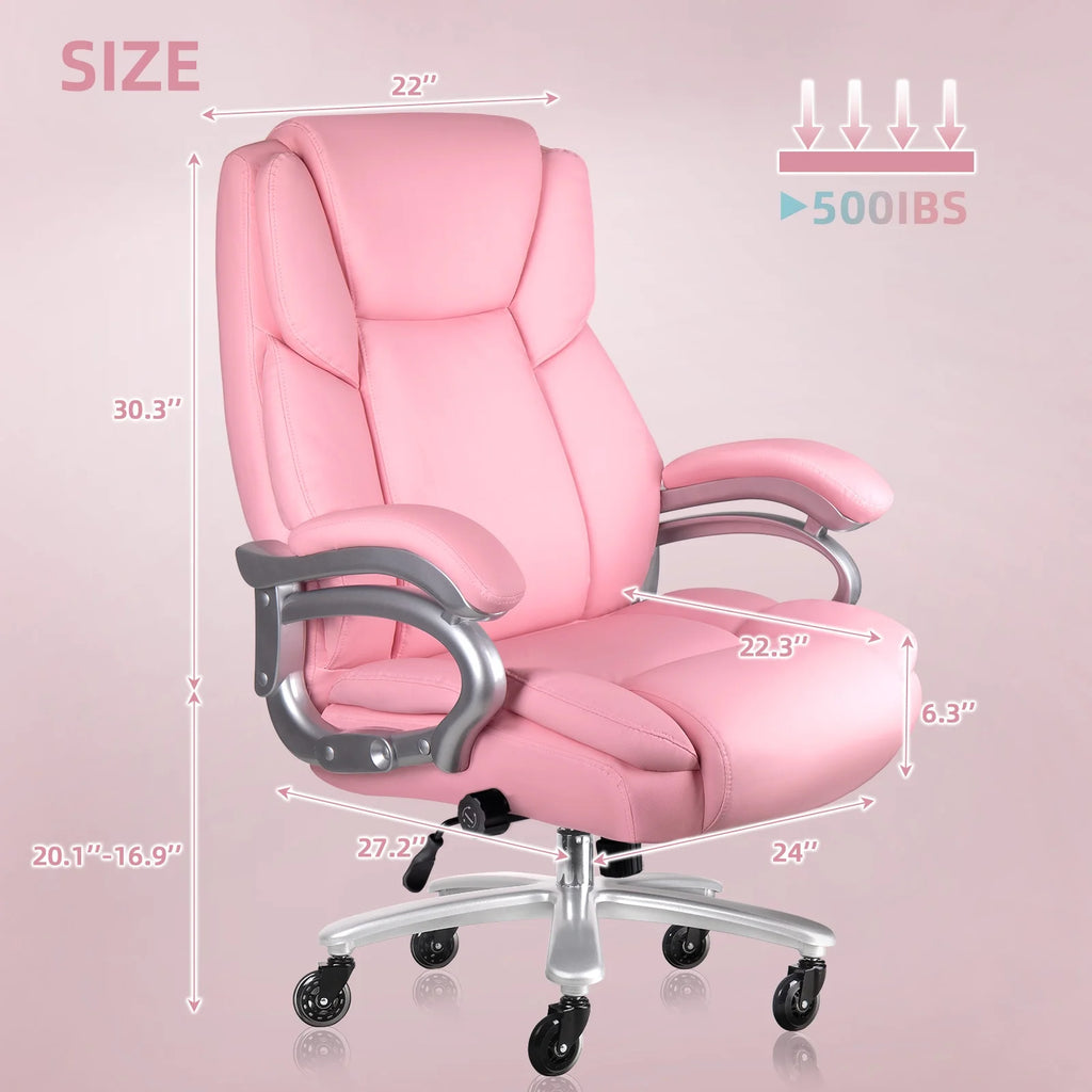 Waleaf Heavy Duty Big and Tall Office Chair 500lbs with Adjustable Lumbar Support,High Back Office Chair for Adults